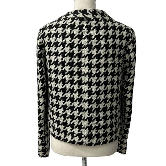 Vintage Liz Claiborne Black & White Houndstooth‎ Soft Wool Blend Jacket Size 4 - Picture 2 of 12